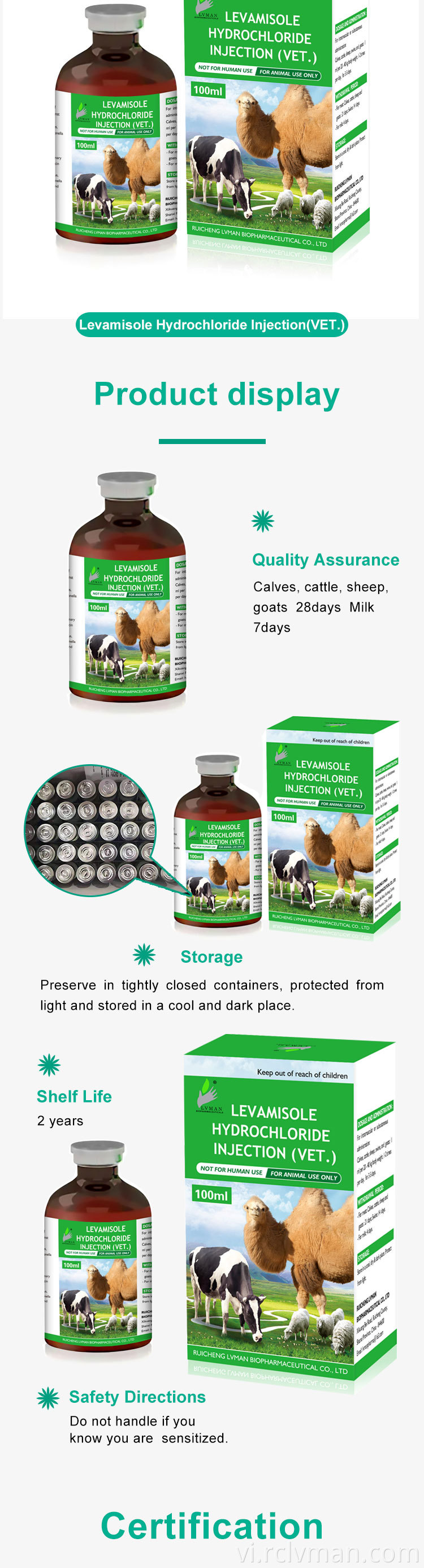 Levamisole hydrochloride tiêm 03 Levamisole Hydrochloride Injection 03